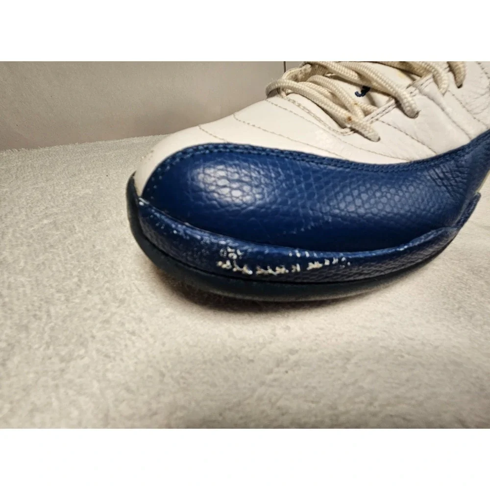 Jordan 12 Retro White Blue Men's Size 12 Basketball Sneakers Shoes